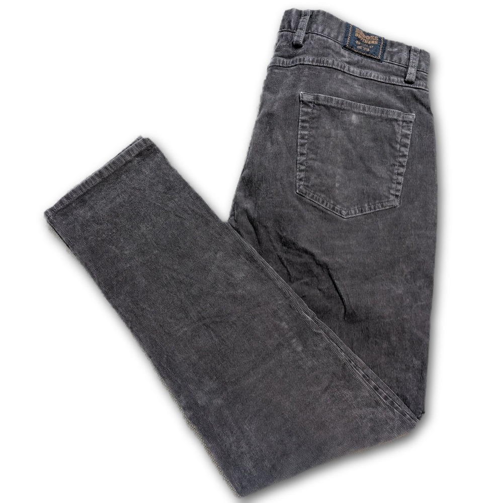Brooks Brothers Mens 36x32 Pants 100169550 Gray Slim Fit Corduroy Stretch Grey